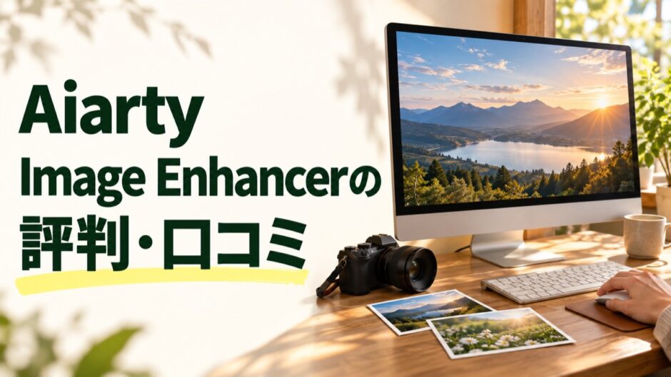Aiarty Image Enhancerの評判・口コミと写真を編集する作業机