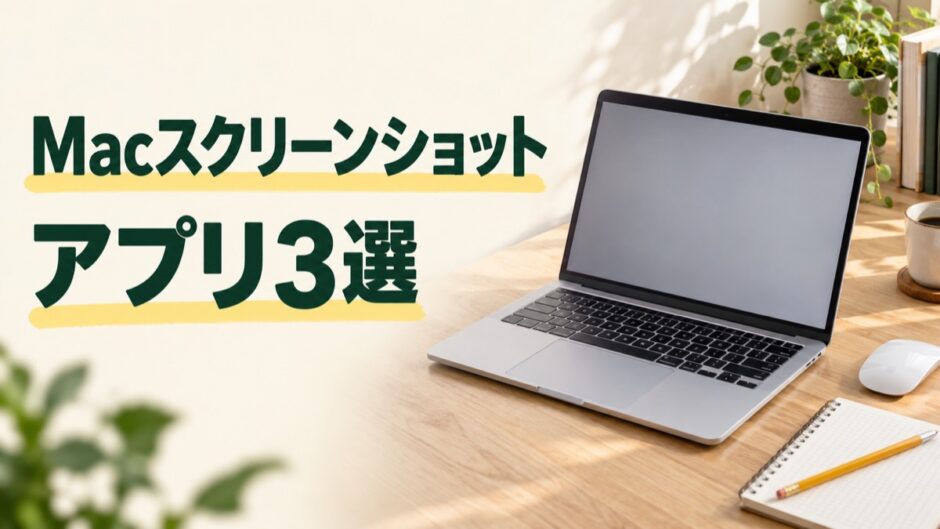 Macのスクリーンショットアプリを用途・編集・共有方法で比較する記事のアイキャッチ
