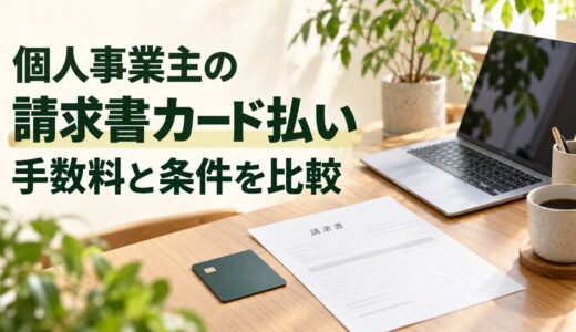 個人事業主向け請求書カード払い3選！手数料・支払先の条件を比較