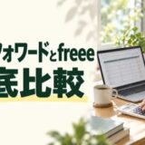 マネーフォワードとfreeeを比較する個人事業主向け記事のアイキャッチ
