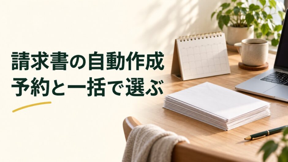 請求書の自動作成：予約と一括で選ぶ