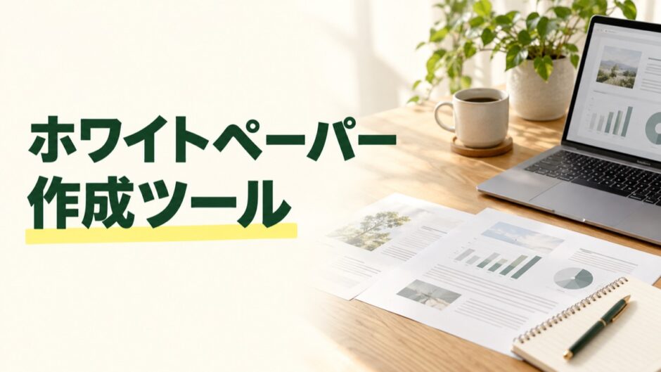 ホワイトペーパー作成ツールの比較記事。資料を作るPCと横型・縦型の配布資料